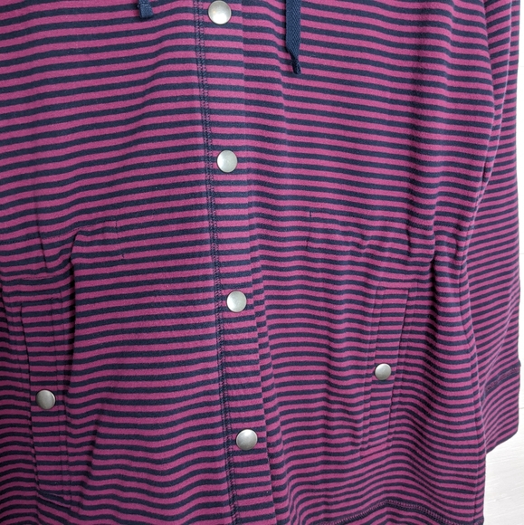 L.L. Bean Ultrasoft striped hoodie jacket NWOT XS - Picture 3 of 11